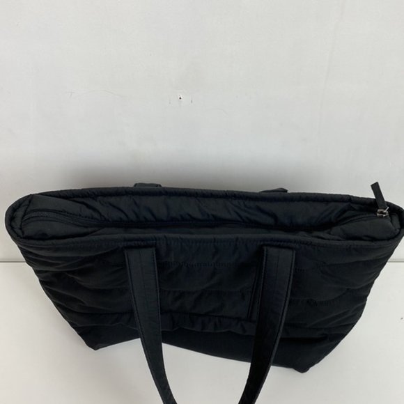 J.Crew Puffer Tote Bag Nylon Logo Black Primaloft - Picture 5 of 11